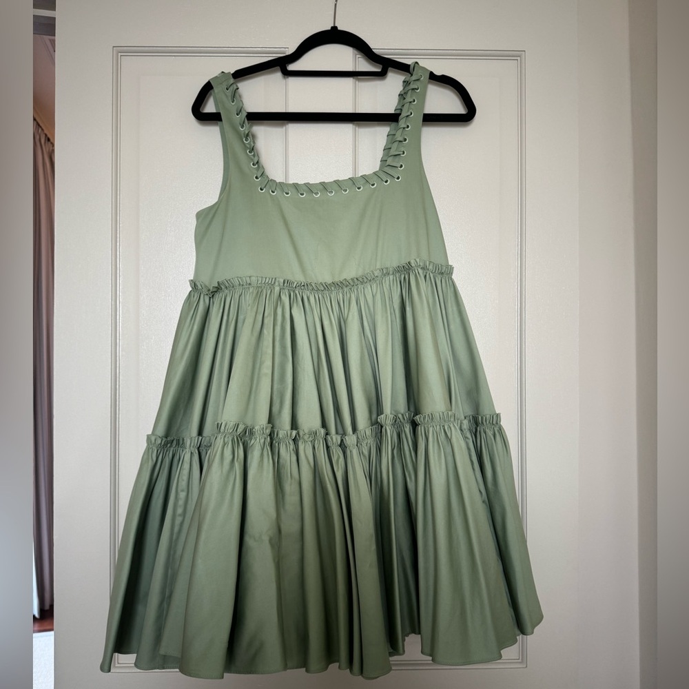 Aje Green Mini Trapeze Dress, Australian Sz 8